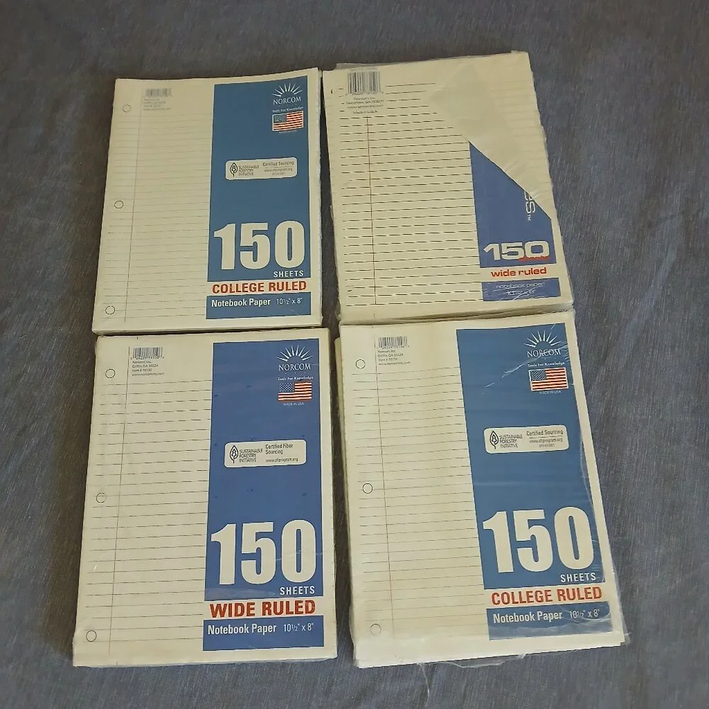 Notebook Paper 150 Wide Ruled Sheets 10.5